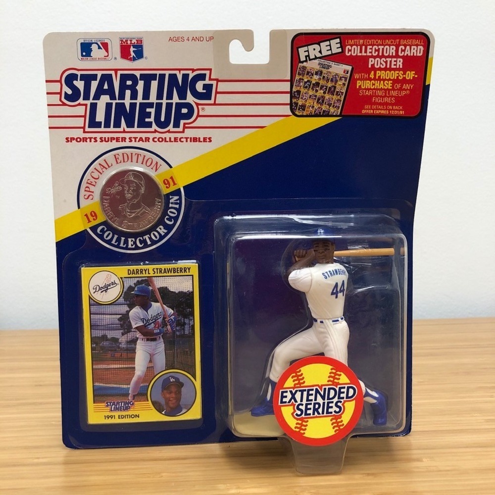 Kenner Starting Lineup Darryl Strawberry Action Figure 1991 Dodgers Blue